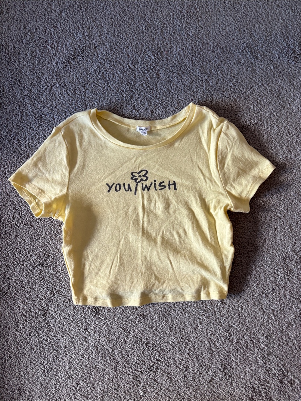 Garage You Wish Yellow Crop Tee